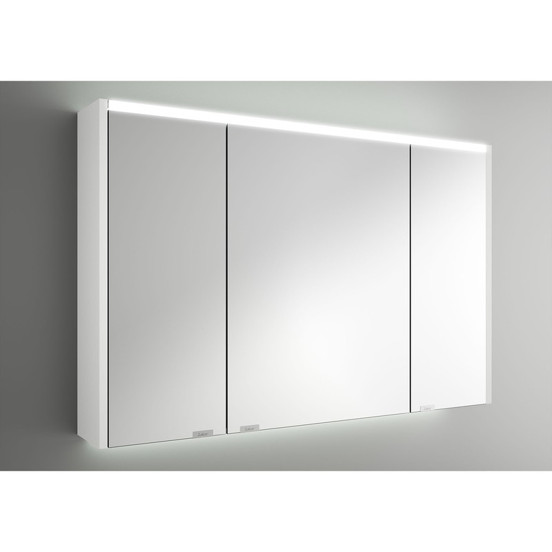 Armario ALLIANCE 1000 BLANCO BRILLO 3 puertas espejo doble con interruptor  y enchufe y luz led superior/inferior IP44 (25.5W) 1030 x 666 x 150 mm