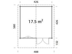 Cabaña de madera Palmako britta 17.5 m2 446 x 446 cm fr40-4545 102252