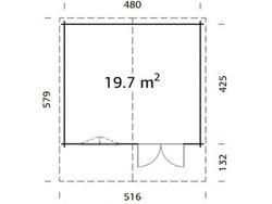 Cabaña de madera Palmako britta 19.7 m2 500 x 445 cm fr40-5044 102262