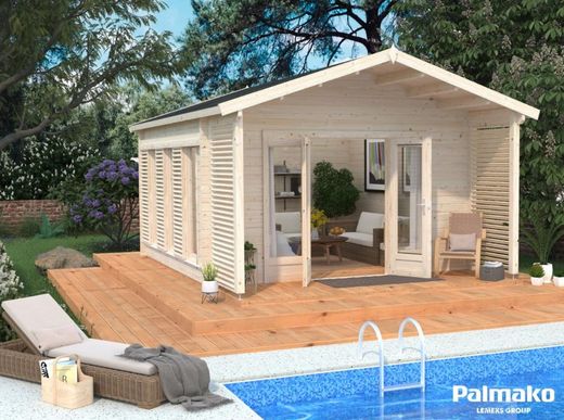 Cabaña de madera PALMAKO CATHERINE 14.5 m2 534 x 450 cm FR44-4141-6 109887