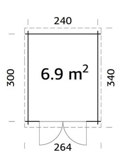 Cabaña de madera Palmako ella 6.9 m2 260 x 320 cm frb28-2632 101453