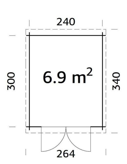 Cabaña de madera Palmako ella 6.9 m2 260 x 320 cm frb28-2632 101453