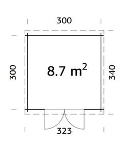 Cabaña de madera Palmako ella 8.7 m2 320 x 320 cm frb28-3232-3 101543