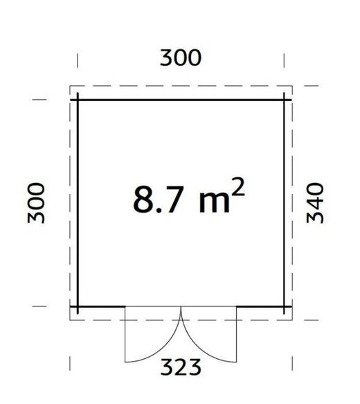 Cabaña de madera Palmako ella 8.7 m2 320 x 320 cm frb28-3232-3 101543