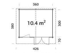 Cabaña de madera Palmako emma 10.4 m2 380 x 320 cm fr34-3832-3 102033