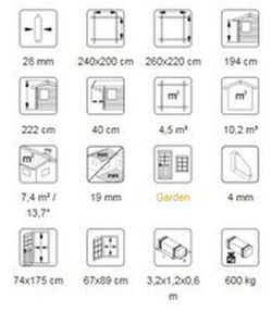 Cabaña de madera Palmako emma 4.6 m2 260 x 220 cm fr28-2622 + SUELO INCLUIDO 101797