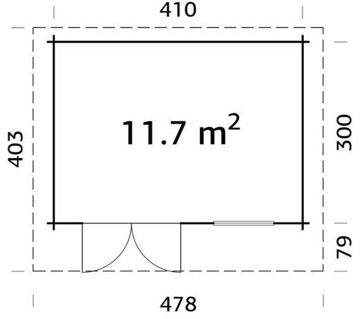 Cabaña de madera Palmako heidi 11.7 m2 430 x 320 cm pm44-434 106355 con suelo