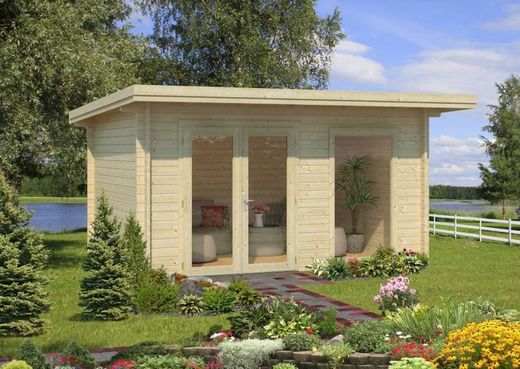 Cabaña de madera Palmako heidi 11.7 m2 430 x 320 cm pm44-434 106355 con suelo