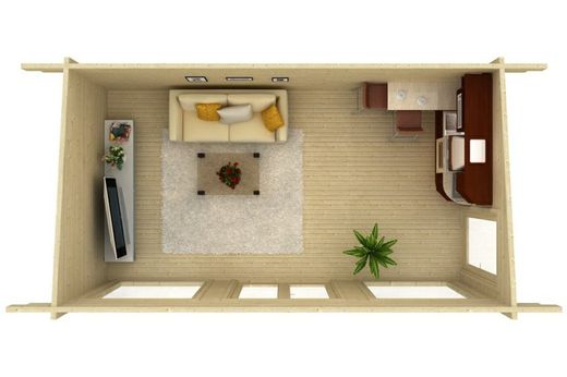 Cabaña de madera Palmako heidi 19.7 m2 640 x 360 cm pm70-6248  106370