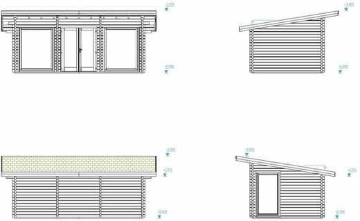 Cabaña de madera Palmako heidi 19.7 m2 640 x 360 cm pm70-6248  106370