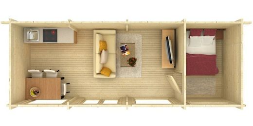 Cabaña de madera Palmako heidi 22.8 m2 840 x 320 cm pm70-8239  106381