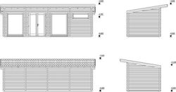 Cabaña de madera Palmako heidi 22.8 m2 840 x 320 cm pm70-8239  106381