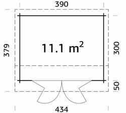 Cabaña de madera Palmako ines 11.1 m2 410 x 320 cm frb44-4132 101724