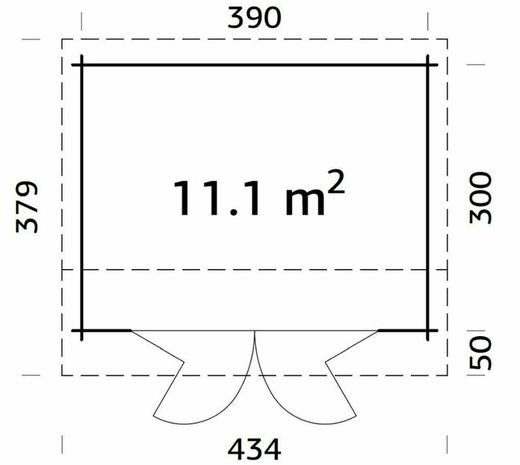 Cabaña de madera Palmako ines 11.1 m2 410 x 320 cm frb44-4132 101724
