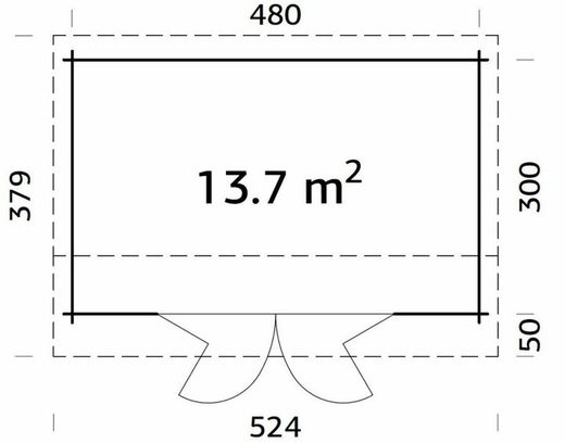 Cabaña de madera Palmako ines 13.7 m2 500 x 320 cm frb44-5032 101732