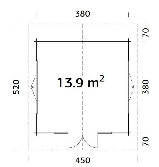 Cabaña de madera Palmako irene 13.9 m2 400 x 400 m2 frk34-4040 102331