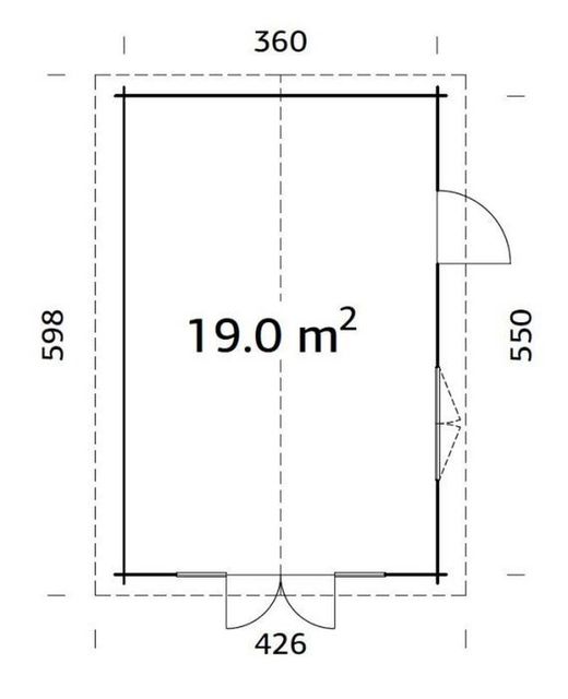 Cabaña de madera Palmako irene 19.0 m2 380 x 570 cm frk44-3857-1 102351