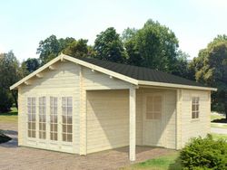 Cabaña de madera Palmako irene 21.9 + 5.2 m2 530 x 570 cm frt44-5357-2 102490
