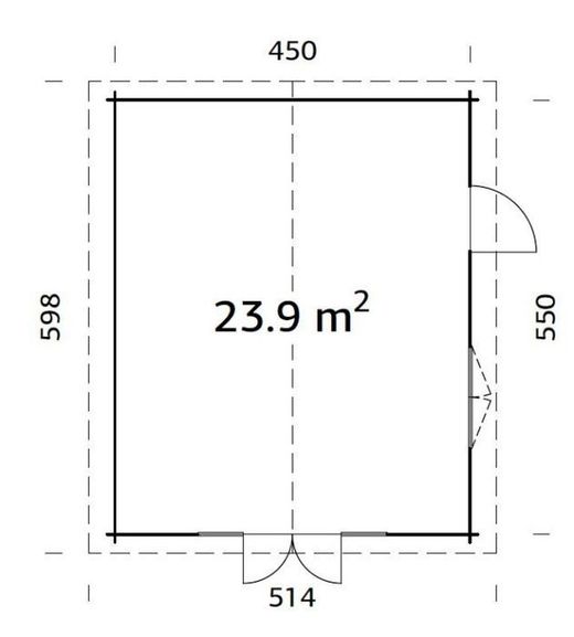 Cabaña de madera Palmako irene 23.9 m2 470 x 570 cm 102367 frk44-4757-1