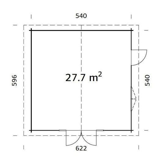 Cabaña de madera Palmako irene 27.7 m2 560 x 560 cm frk70-5656 102375