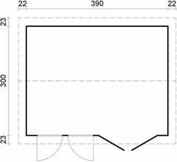 Cabaña de madera Palmako iris 11.1 m2 410 x 320 cm frg44-4132-2 102185