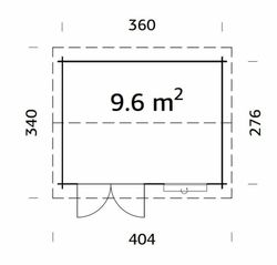 Cabaña de madera Palmako iris 9.6 m2 380 x 290 cm frf28-3829 101978