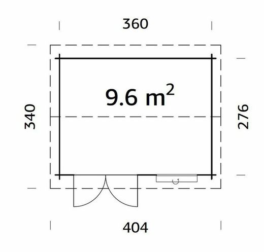 Cabaña de madera Palmako iris 9.6 m2 380 x 290 cm frf28-3829 101978