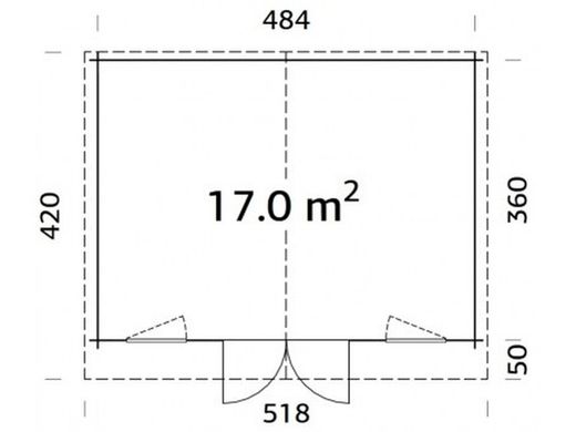 Cabaña de madera Palmako klara 17.0 m2 504 x 380 cm fr28-5038-2 102130