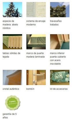 Cabaña de madera Palmako lara 12.7 m2 445 x 295 cm fr28-4529  101329 sin suelo