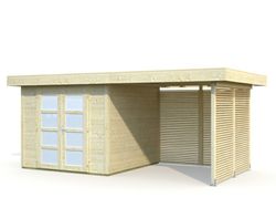 Cabaña de madera Palmako lara 6.0 + 5.9 m2 487 x 250 cm fr28-4925  101587 sin suelo