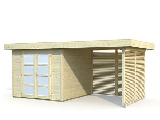 Cabaña de madera Palmako lara 6.0 + 5.9 m2 487 x 250 cm fr28-4925  101587 sin suelo