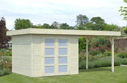 Cabaña de madera Palmako lara 6.0 + 5.9 m2 487 x 250 cm fr28-4925  101587 sin suelo