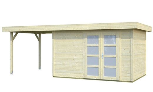 Cabaña de madera Palmako lara 8.4 + 5.9 m2 587 x 250 cm fr28-5925  101603 sin suelo