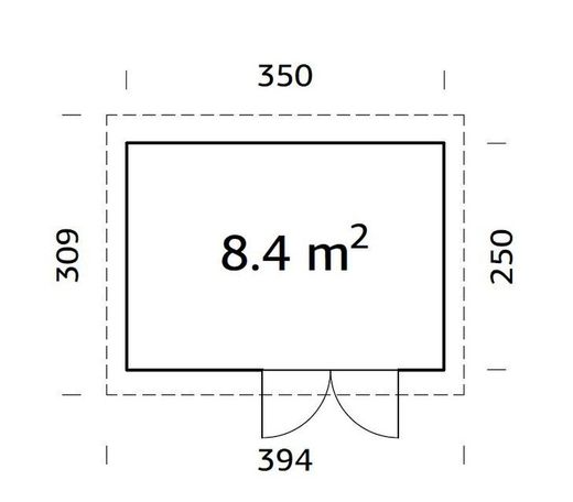 Cabaña de madera Palmako lara 8.4 m2 350 x 250 cm fr28-3524  101547 sin suelo