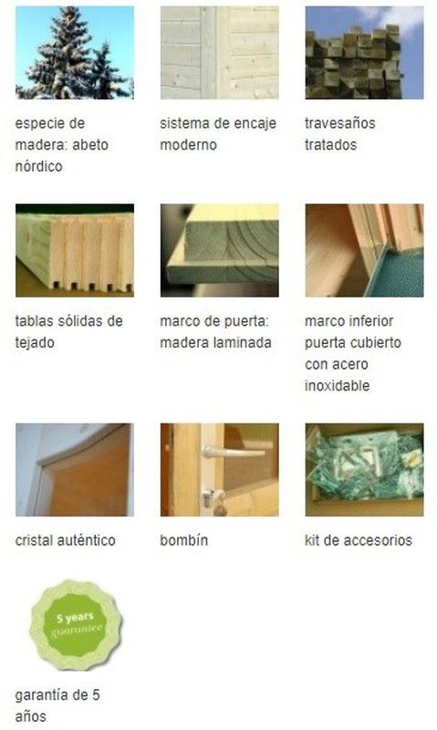 Cabaña de madera Palmako lara 8.4 m2 350 x 250 cm fr28-3524  101547 sin suelo