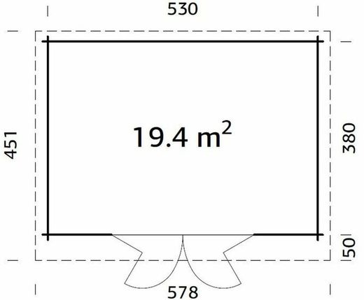 Cabaña de madera Palmako lea 19.4 m2 550 x 400 cm fr44-5540 101736