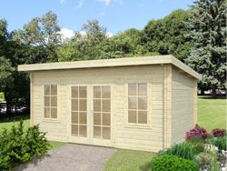Cabaña de madera Palmako lisa 14.2 m2 470 x 350 cm suelo incluido fr44-4735-2 102197