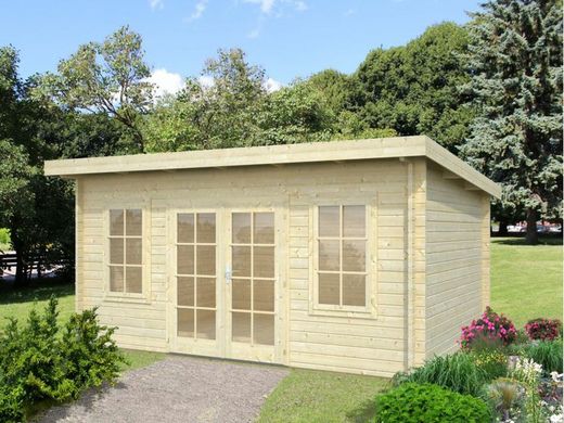 Cabaña de madera Palmako lisa 14.2 m2 470 x 350 cm suelo incluido fr44-4735-2 102197