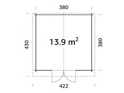 Cabaña de madera Palmako lotta 13.9 m2 400 x 400 cm fr34-4040-4 101694