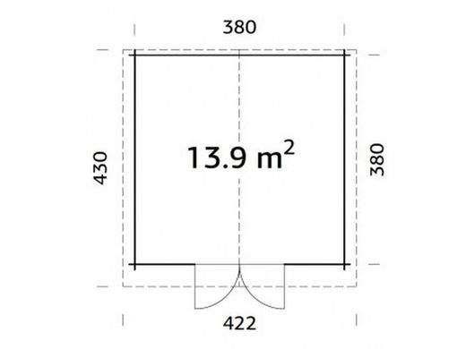 Cabaña de madera Palmako lotta 13.9 m2 400 x 400 cm fr34-4040-4 101694