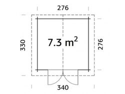 Cabaña de madera Palmako lotta 7.3 m2 296 x 296 cm fr28-2929-4 101482