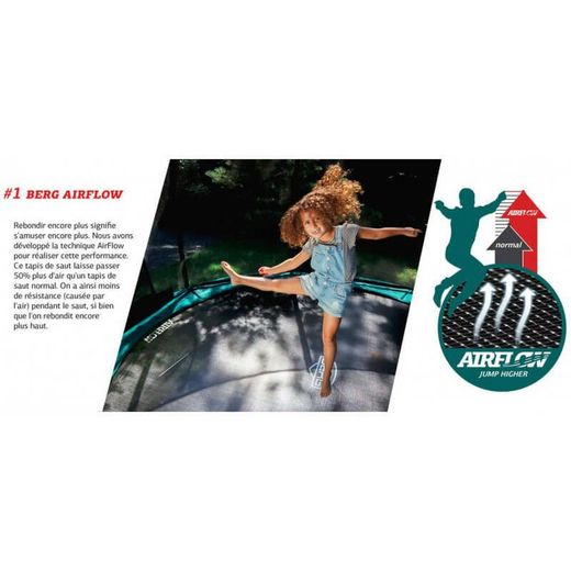 Cama elástica BERG Champion + Red Seguridad DELUXE 430 cm DLX XL Green - peso 120-600 kg BE35.44.10.00