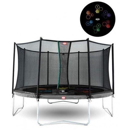 Cama elástica Champion + rede de segurança DELUXE 430 cm Alavancas cinza - peso 120-600 kg BE35.44.99.01