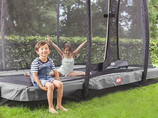 Cama Elastica BERG Ultim Champion Inground 330 GRIS + Safety Net Deluxe hasta 80 kg BE32.33.73.32