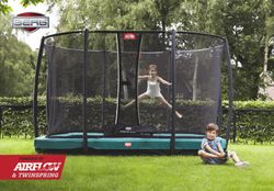 Cama Elastica BERG Ultim Champion Inground 330 VERDE + Safety Net Deluxe hasta 80 kg BE32.33.73.72