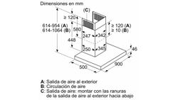 iQ500, Campana decorativa de pared, 90 cm, Acero inoxidable LC97BHP50