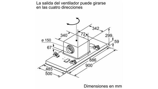 iQ500, Extractor de techo, 90 cm, Blanco LR97CBS20