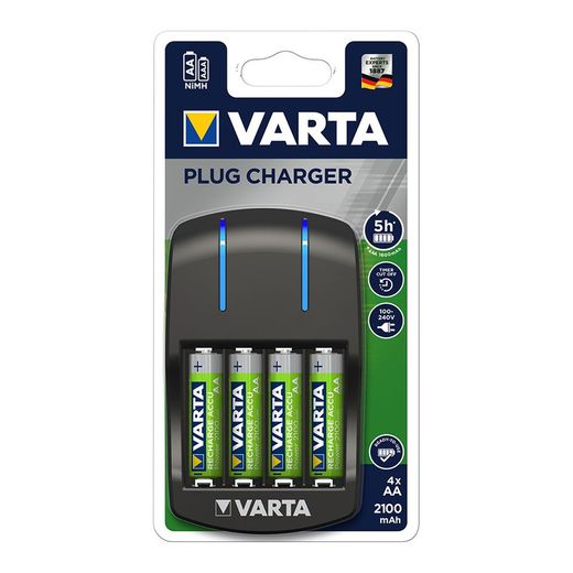 Cargador varta con 4 pilas aa lr06 2100mah