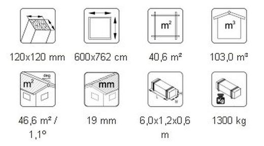 Abri de voiture Palmako Karl en bois 40,6 m2 600 x 762 cm + 12 x 12 poteaux en bois lamellé CP6076 101037