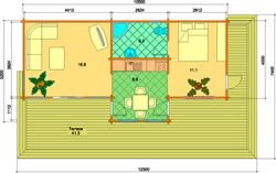 Maison préfabriquée en bois Astrid Palmako 83,3 m2 Bois lamellé-collé 114 mm